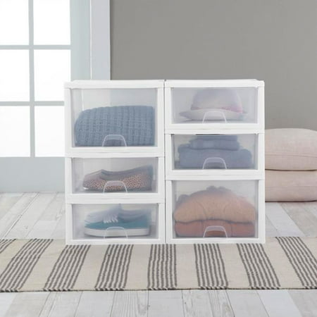 Sterilite - Clear Plastic Stacking Storage Drawer Container Box (12 Pack)