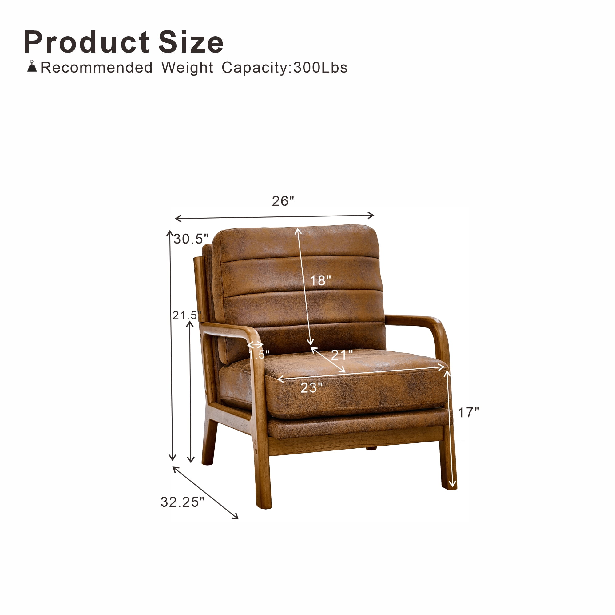 Foil Fabric Accent Chair with Solid Wood Frame, Modern Lounge Chair and Curved Armrest Reading Chair for Living Room Bedroom, Light Brown