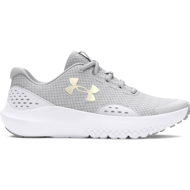 Zapatos Under Armour para niñas, escuela primaria, Surge 4, color gris