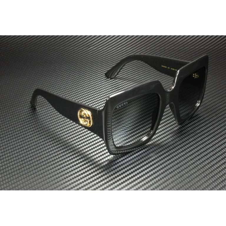 Square-frame Double G sunglasses in black acetate | GUCCI® US