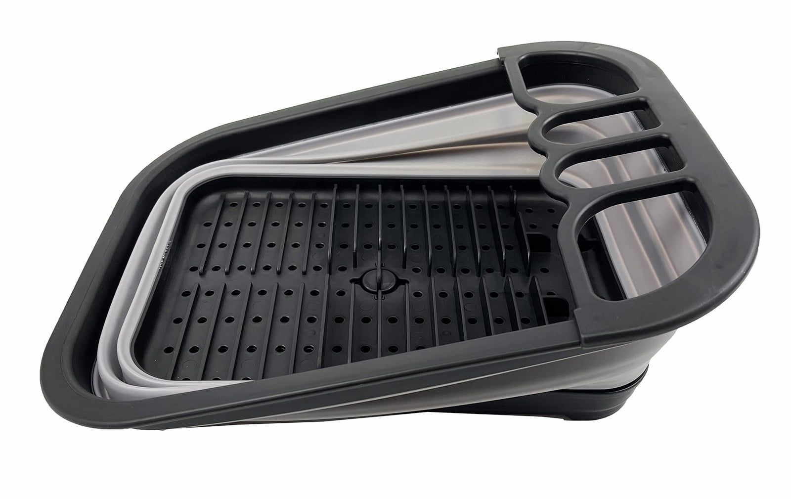 SAMMART 7.3L (1.9 Gallon) Collapsible Dish Drainer with Drainer Board - Foldable Drying Rack Set - Portable Organizer - Space Saving - pop up Storage