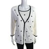 Pre-owned|Escada Womens Knit Polka Dot Cardigan Matching Top Set White Size 42