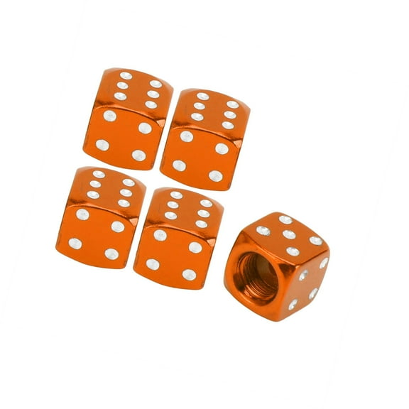 Motoforti 5 Pcs Tire Valve Stem Caps 12x12MM Car Wheel Valve Cap Universal for Car Bike Aluminum Alloy Orange