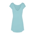 thumbnail image 5 of Women's Sexy Low Back Mini Dress Short Sleeve Crew Neck A-Line Graduation Sundress, 5 of 6