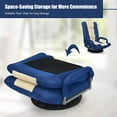 thumbnail image 5 of GOFLAME Swivel Gaming Floor Chair, 360 Degree Folding Chair with Adjustable 6-Position Backrest and Armrest, Lazy Sofa Lounger for TV, Reading, Playing Video Games (Blue/Beige), 5 of 18