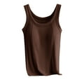 thumbnail image 3 of Aboser Womens Tank Tops with Built-In Bra Basic Camisole Stretchy Knitted Shirt with Chest Pads No Steel Ring Cup Shirts Wide Strap Yoga Workout Tanks, 3 of 6