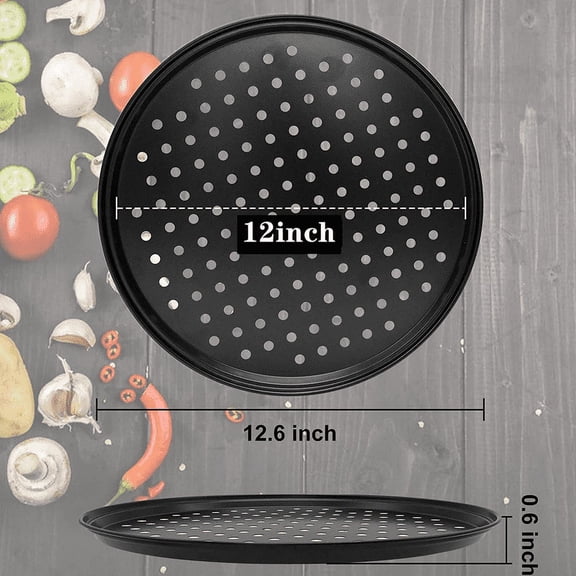 Rkxzt Baking Sheet 12"Carbon Steel Perforated Pizza Pan Nonstick Bakeware Tray for Home Kitchen Home Garden