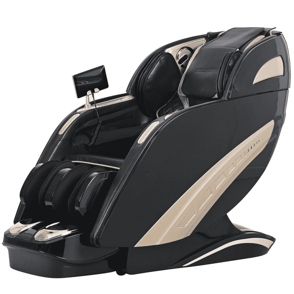 4D Massage Chair Full Body, Upgraded Footrest, SL Track Zero Gravity Shiatsu Stretch Massage Chair Recliners with Heating, AI Voice, Balck White