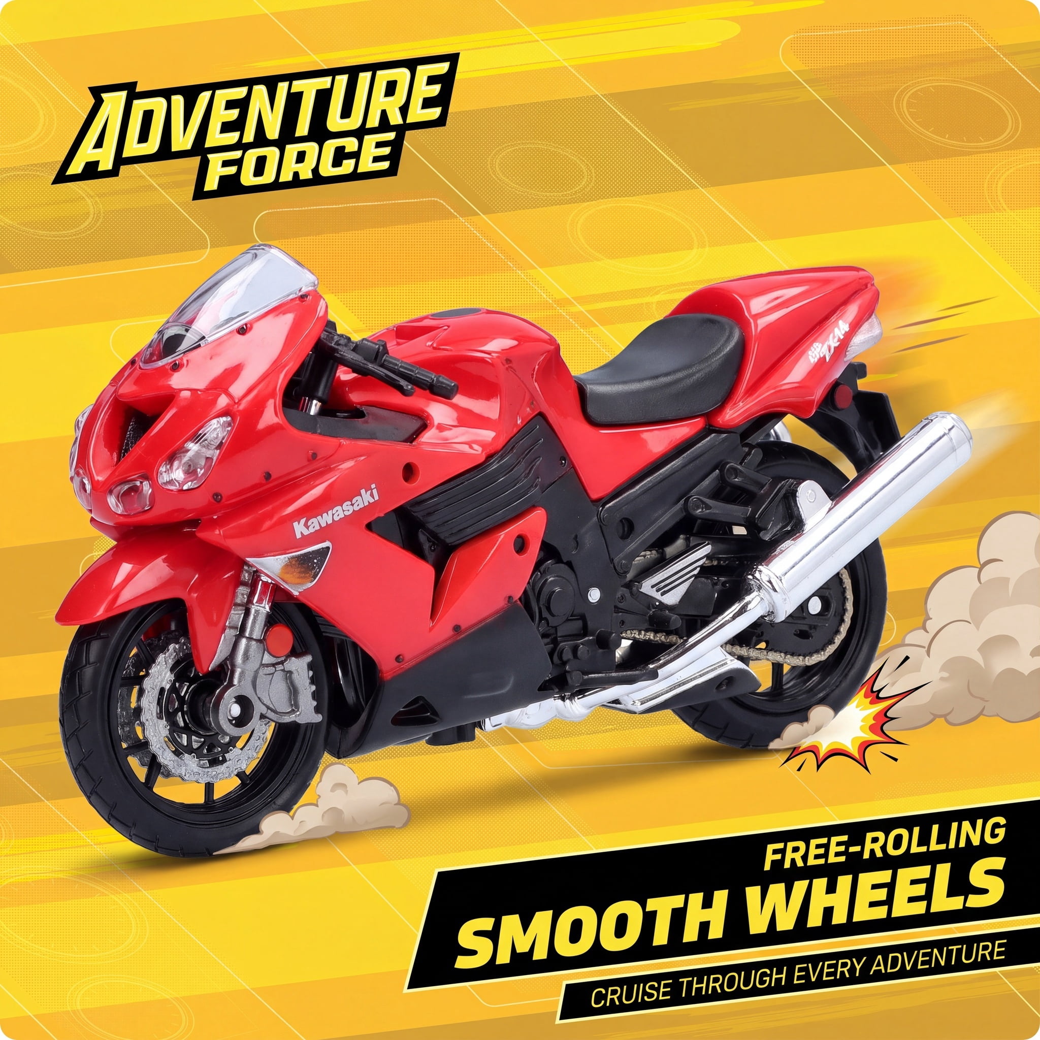 Adventure Force 2-Wheeler 1:18 Replica Motorcycle (Style May Vary)