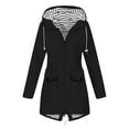 thumbnail image 1 of TIEVOSA Women Solid Rain Jacket Outdoor Plus Size Waterproof Hooded Windproof Loose Coat, 1 of 5