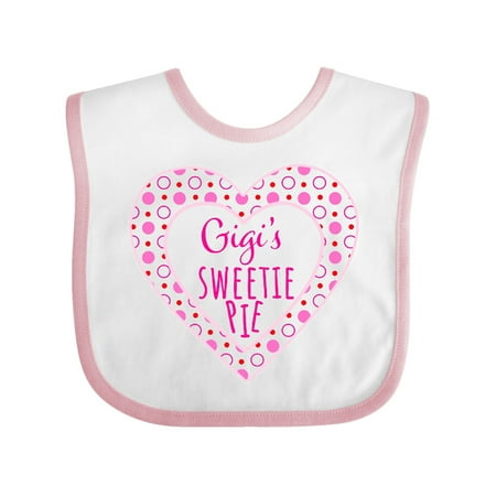 

Inktastic Gigi s Sweetie Pie with Pink Hearts Gift Baby Boy or Baby Girl Bib