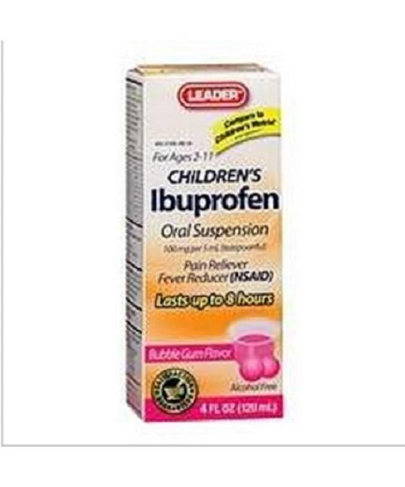 Leader Children's Ibuprofen Oral Liquid, Bubble Gum, 4oz