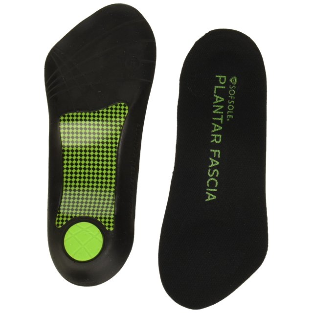 Sof Sole - Plantilla de soporte para fascia plantar para mujer, 3/4 de longitud, color negro, 5-11 EE. UU.