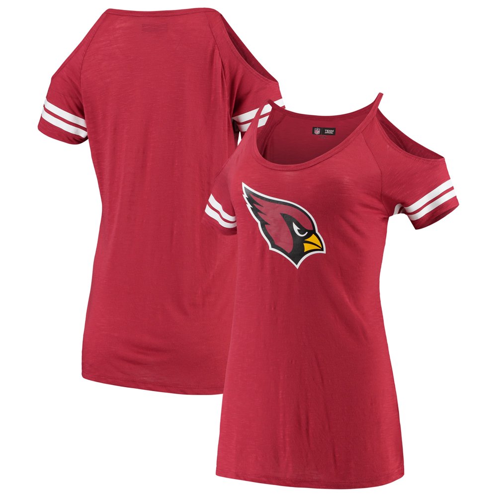 Arizona Cardinals New Era Women's Varsity Cold Shoulder TShirt