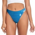 thumbnail image 1 of Balery Blue Christmas Tangas de Algodón para Mujer con Estampado – Ropa Interior Sexy, Transpirable, G-string-X-Small, 1 of 6