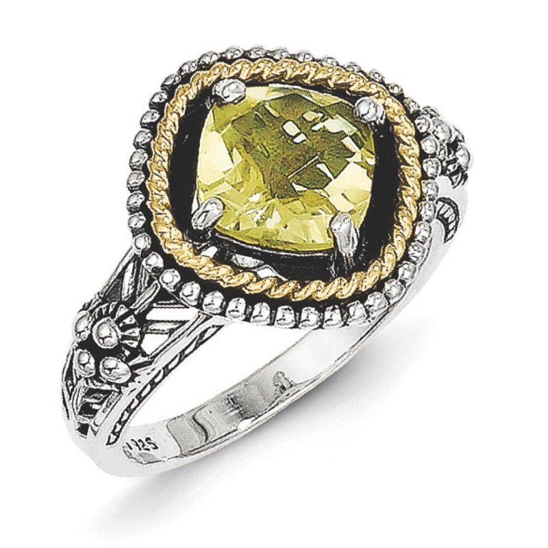 Kevin Jewelers Sterling Silver w/ 14k Yellow Gold 1.90 Lemon Quartz