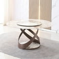 thumbnail image 3 of 59" Sintered Stone Dining Table With 6 Chairs, Turntable, Purple Spiral Base, Fine Pu Leather Seating Modern Top And Round Metal, 3 of 3