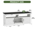thumbnail image 3 of Uforic 59" Farmhouse TV Stand for 55/60 Inch TV with Power Outlet,Entertainment Center TV Console with Door, White & Black, 3 of 9