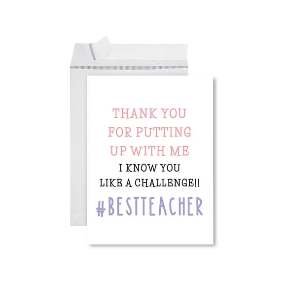 Koyal Wholesale Jumbo Teacher Appreciation Cards - Best Staff Creative Thank You Card with Envelope, #BestTeacher