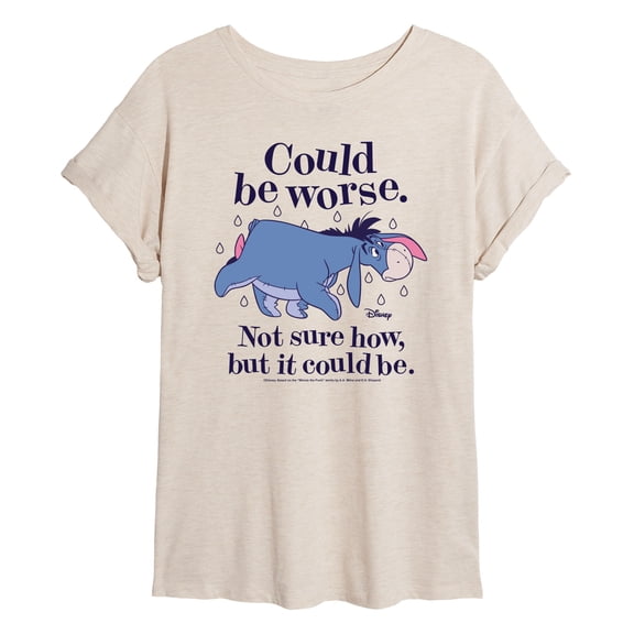 Winnie the Pooh - Could Be Worse Eeyore - Juniors Oversized Graphic T-Shirt