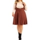 thumbnail image 2 of Falda con tirantes Agnes Orinda Plus?Tamaño para?Mujeres, vestido básico de tirantes desmontables, corte A, cintura alta, color caramelo, talla 3X, 2 of 6