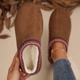 thumbnail image 1 of YOPTOP Women‘s Platform Slippers Mini Boots Braid Slippers With Plush Fleece Lining Fuzzy Slippers For Women Slip On Clogs,Camel,6, 1 of 7