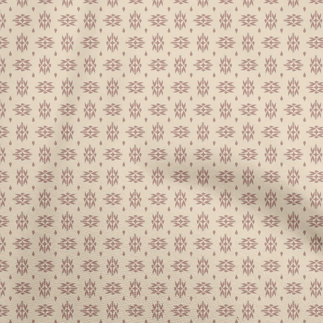 oneOone Cotton Silk Light Beige Fabric Geometric Craft Projects Decor Fabric Printed By The Yard 42 Inch Wide