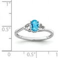 thumbnail image 2 of 925 Sterling Silver Polished Light Swiss Blue Topaz Ring Size 6 - .52 cwt -  Jewelry Gift for Mom, 2 of 2