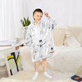 thumbnail image 6 of FORMRS Wearable Blanket Hoodie with Sleeves for Kids Cozy Flannel Sweatshirt, Blue Cartoon Snowmen, 6 of 7