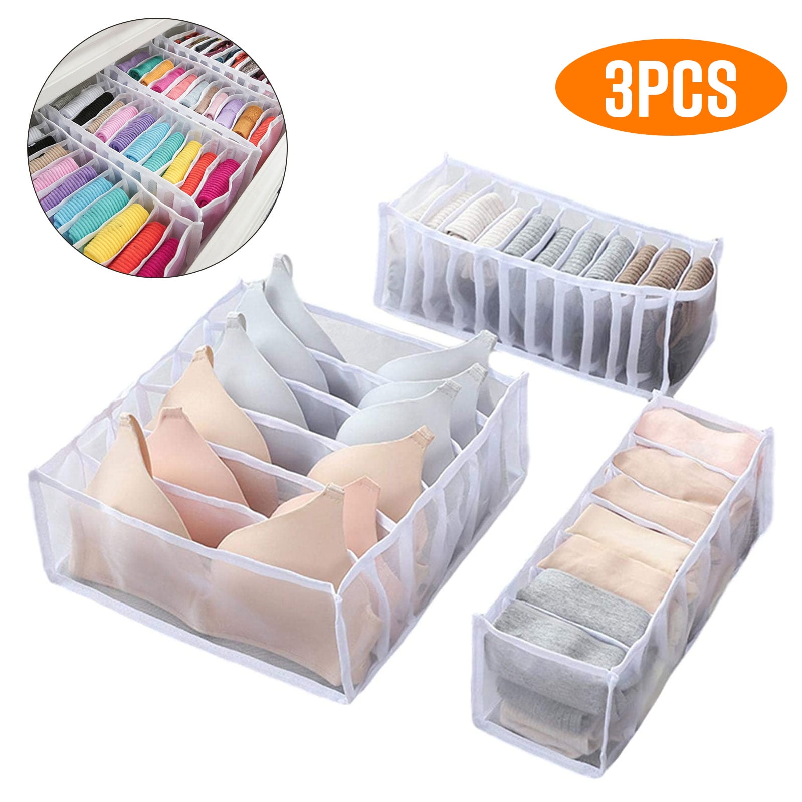 Foldable Bamboo Charcoal Underwear Socks Drawer Organizer Storage Boxes 30 C GI 