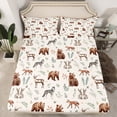 thumbnail image 2 of Homewish Cute Rabbit Bear Full Size Sheets,Jungle Deer Bed Sheets,Rustic Plant Leaves Sheet Sets For Men Women,Super Cozy Room Decor,4pcs, 2 of 7