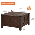 thumbnail image 2 of Wampat Table Basse Carrée en Bois Style Ferme avec Dessus Rabattable à Vérins à Gaz pour Très Grand Rangement Caché et Coins à Équerres Métalliques, Brun Rustique, 2 of 6