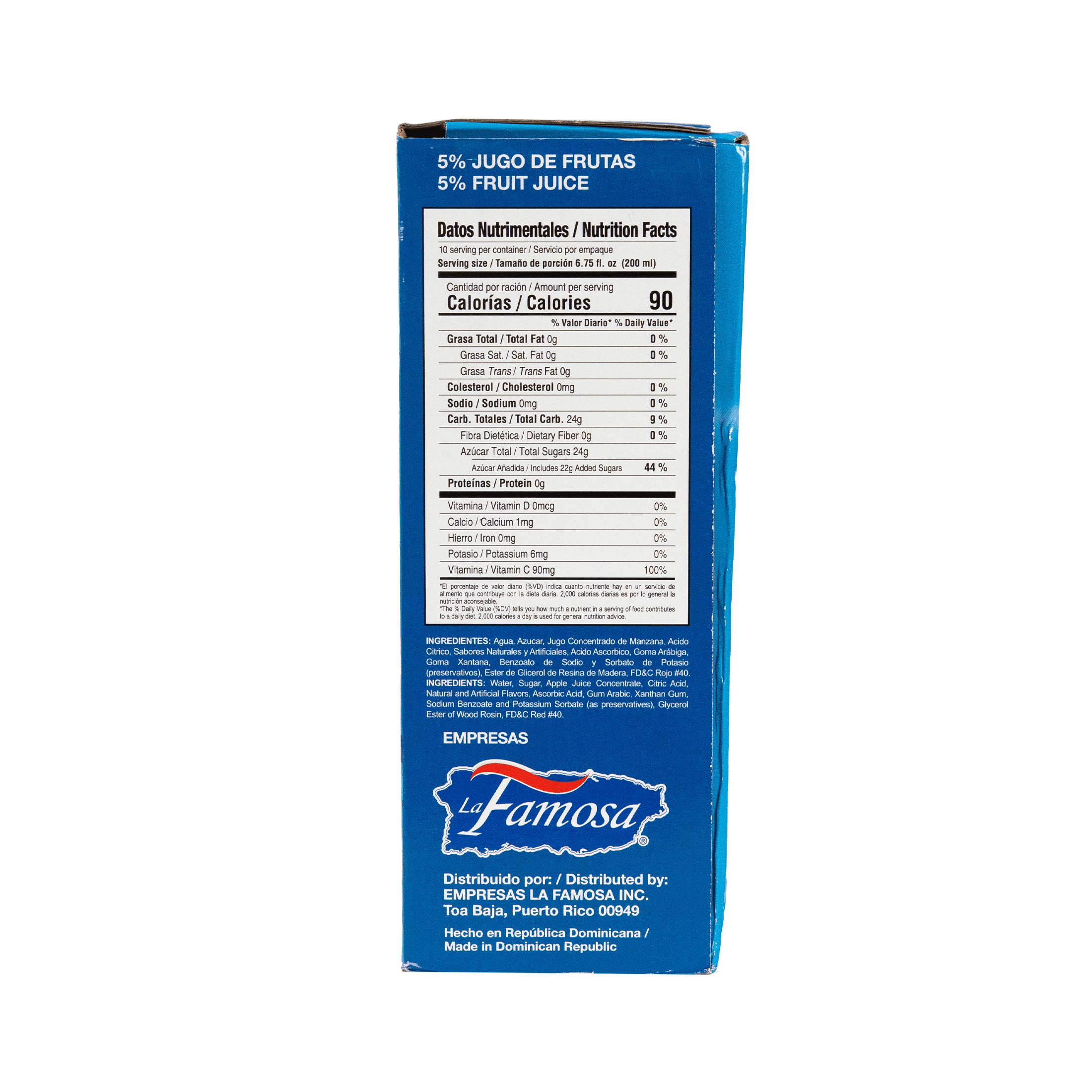 Famositos Concentrated Liquid Tropical Punch Fruit Drink, 10 Pack 6.75oz, Shelf Stable Cardboard Box