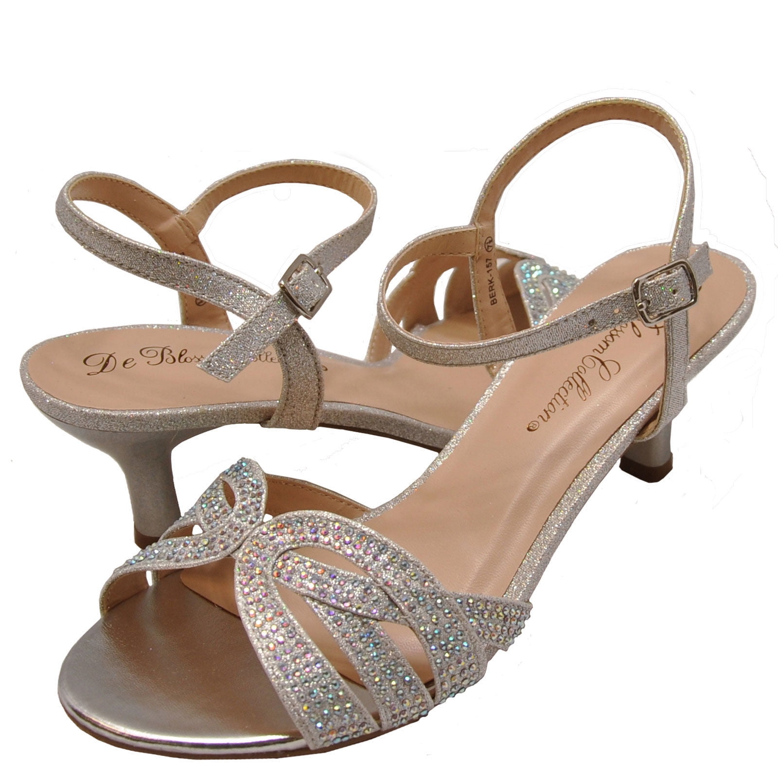 embellished low heel sandals