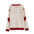 thumbnail image 6 of Fengactive Women's Big Cute Heart Sweater Long Sleeve Crew Neck Knit Pullover Fashion Fall 2025, 6 of 6