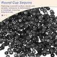 thumbnail image 3 of Loose Sequins 4000 Pcs 5MM Silver Backed Cup Embroidery Sequins Spangles for Jewelry Making Crafts Sewing, Black, 3 of 6