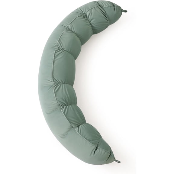 Long Round Body Pillow for Adults, Bolster Pillow for Sleeping and Lumbar Support, Willow Green, 59 Inches