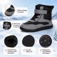 thumbnail image 3 of Fadezar Kids Snow Boots Boys Girls Lightweight Winter Boots Warm Barefoot Shoes for Toddler Kid, 3 of 7