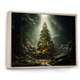 thumbnail image 2 of Designart "Magical Green Christmas Tree" Landscapes Framed Wall Art - Traditional Green Winter Landscape Entryway Framed Wall Art Print, 2 of 6