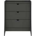 thumbnail image 1 of Coney 3 Drawer Dresser for Bedroom, Closet and Nursery Room, Spacious Clothes Storage with Mid Century Modern Design and Curved Silhouettes, Bureau, Grey, 1 of 5