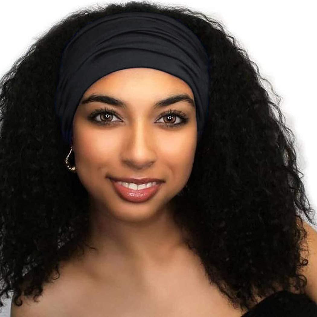 Black Headbands for women adult headband woman extra Wide fabric Headband solid black headband extra wide cotton head covering headband