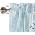 thumbnail image 4 of Kitchen Curtains and Valances Set, Flower Butterfly Dragonfly Vintage Blue Floral Spring Summer Short Rod Pocket 3 Pieces Window Curtain Set for Bedroom, Bathroom, 24 Inch Long, 4 of 4