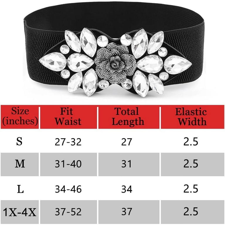 Plus Size Rhinestone Belt Abien Plus Size Rhinestone Belt for Women Black Rhinestone  main image 3