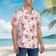 thumbnail image 5 of Balery Rose Flowers Print Men's Hawaiian Shirts Short Sleeve Beach Shirt Relaxed Fit Vacation Button Down Shirts-Medium, 5 of 9