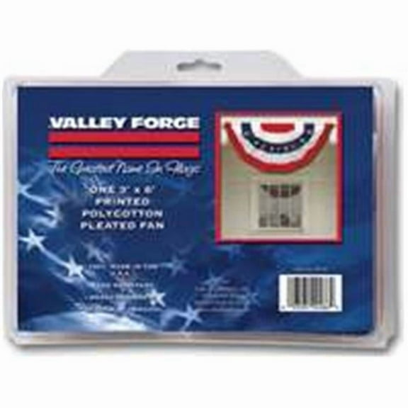 Valley Forge Flag PFF-ST Large Pleated Full Fan Flag 3 x 6 Ft.