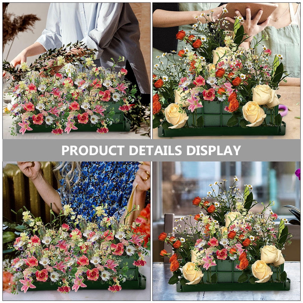 NIYANGLE Flower Arrangement Tools Floral Foam Cage Green Flower Arrangement Beginners 4Pcs