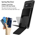 thumbnail image 2 of Case for Galaxy S10 Plus Case Wallet [4 Card Pocket] Card Holder Slot Anti-Scratch Dual Layer Protective Bumper Tough Rubber Armor Hard Shell Cover Case for Samsung Galaxy S10 Plus Black, 2 of 11
