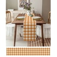 thumbnail image 3 of ERUNPONLY Orange Plaid Table Runner - 120 Inch Long Gradient Geometric Buffalo White Checkered Cotton Linen Blended Dress Scarves Farmhouse Table Runner for Kitchen Dining, Coffee Table, 13"x120", 3 of 8