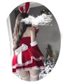 thumbnail image 2 of Disfraz de camarera de Papá Noel para mujer, uniforme de Cosplay, lencería sexy para fiesta de Navidad, conejita sexy, vestido elegante de invierno, 2 of 5
