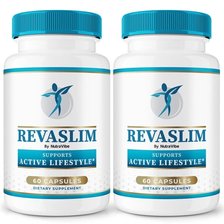 (2 Pack) RevaSlim – Natural Daily Pill Formula Designed to align with Fitness Goals, Support active Lifestyle & Body Balance | Just 2 Easy-to-Swallow Pills Daily (120 Capsules)